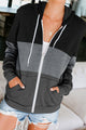 Tesora- New long sleeve matching color hoodie cardigan for women with zipper pockets