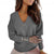 V Neck Long Sleeve Pullover Knitted Cardigan Tops