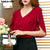 Butterfly Sleeve Casual Solid Chiffon Shirt