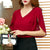 Butterfly Sleeve Casual Solid Chiffon Shirt