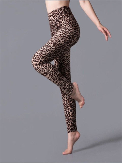 YSDNCHI New Stripe Leopard Print Leggings Women High Waist Legings